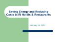 Saving Energy and Reducing Costs in RI Hotels & Restaurant
