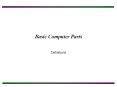 Basic Computer Parts Definitions Safety Note Poor Safet
