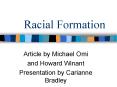 Racial Formation Article by Michael Omi and Howard Winan