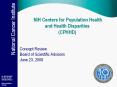 NIH Centers for Population Health and Health Disparitie