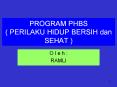 PROGRAM PHBS ( PERILAKU HIDUP BERSIH dan SEHAT ) O l e h
