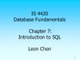 Database Fundamentals Chapter 7: Introduction to SQL Leo