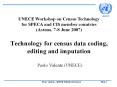 UNECE Workshop on Census Technology for SPECA and CIS membe