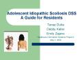 Adolescent Idiopathic Scoliosis DSS A Guide for Resident