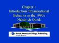 Introduction:Organizational Behavior in the 1990s Nelson 