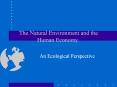 The Natural Environment and the Human Economy: An Ecologica