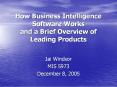 How Business Intelligence Software Works and a Brie