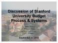 Discussion of Stanford University Budget Process & System