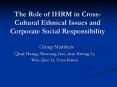The Role of IHRM in Cross-Cultural Ethnical Issues an