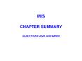 MIS CHAPTER SUMMARY QUESTIONS AND ANSWERS MANAGEMEN