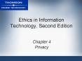 Ethics in Information Technology, Second Edition Chapter 