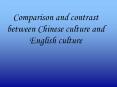 Comparison and contrast between Chinese culture and Englis