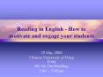 Reading in English - How to motivate and engage you