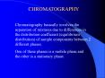 CHROMATOGRAPHY Chromatography basically involves th