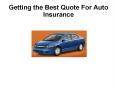 Getting the Best Quote For Auto Insurance