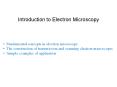 Introduction to Electron Microscopy Fundamental concepts i