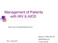 Management of Patients with HIV & AID