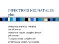 INFECTIONS NEONATALES plan Infections materno-foetales bac