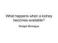 What happens when a kidney becomes available? Bridge