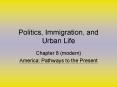 Politics, Immigration, and Urban Life Chapter 8 (modern