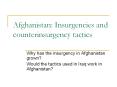 Afghanistan: Insurgencies and counterinsurgency tactics Wh
