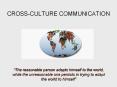 CROSS-CULTURE COMMUNICATION  The reasonable person adapt
