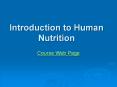 Introduction to Human Nutrition Course Web Page Energ