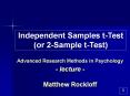 Independent Samples t-Test (or 2-Sample t-Test) Advance