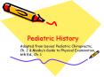 Pediatric History Adapted from Davies  Pediatri
