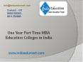 One Year Part Time MBA Education Colleges in India