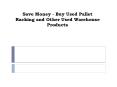 Save Money - Buy Used Pallet Racking and Other Used Warehouse Products
