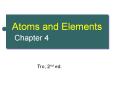 Atoms and Elements Chapter 4 Tro, 2nd ed. All know