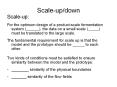 Scale-up/down Scale-up: For the optimum design of 