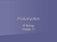 Prokaryotes AP Biology Chapter 27 And a little abou
