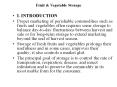 Fruit & Vegetable Storage I ... * MA AND FOOD SAFET