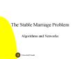 The Stable Marriage Problem Algorithms and Networks Th