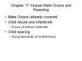 Chapter 17: Human Mate Choice and Parenting Mate Choic
