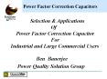 Power Factor Correction Capacitors Selection & Application
