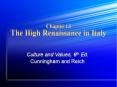 Chapter 13 The High Renaissance in Italy Culture and Values