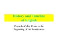 History and Timeline of English From the Celtic Roots to th