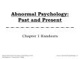 Abnormal Psychology: Past and Present Chapter 1 Handout