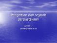 Pengertian dan sejarah perpustakaan Arlinah i.