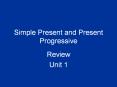 Simple Present and Present Progressive Review Unit 1 Commo