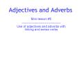 Adjectives and Adverbs Mini-lesson #5-----Use of adjective