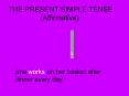 THE PRESENT SIMPLE TENSE (Affirmative) She works on he