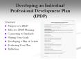 Developing an Individual Professional Development Pla