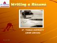 Writing a R sum  ST. THOMAS UNIVERSITY CAREER SERVICES Tabl