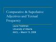 Comparative & Superlative Adjectives and Textual Frequenc