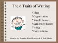 The 6 Traits of Writing *Ideas *Organization *Word Choic