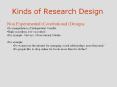 Kinds of Research Design Non Experimental (Correlational